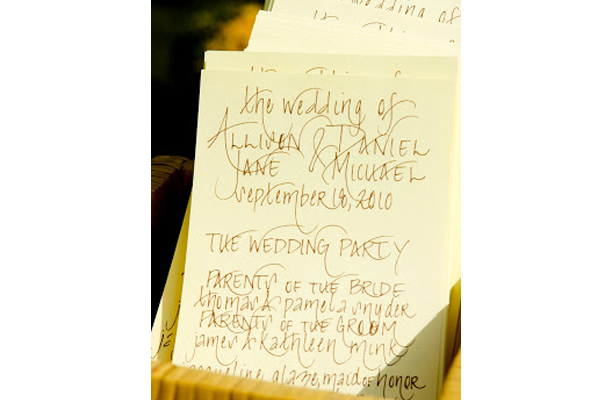 How To Have A Personalized Wedding - Handwritten Programs