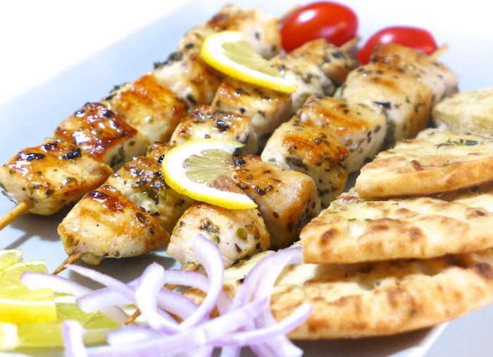 Healthy Party Food - Grilled Chicken Souvlaki and Tzatziki Sauce