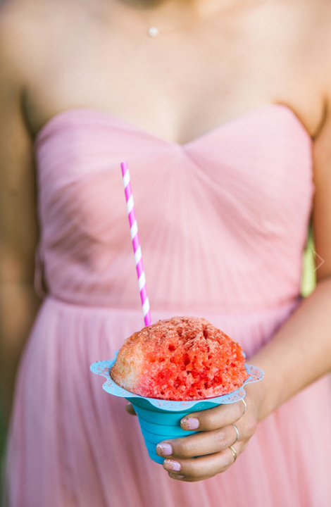 Living Coral Wedding Ideas - Living Coral Snow Cone