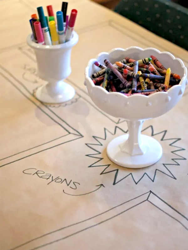 Kids Wedding Entertainment - Kids Table with Crayons