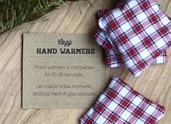 Winter Wedding Favors - Plaid Hand Warmers