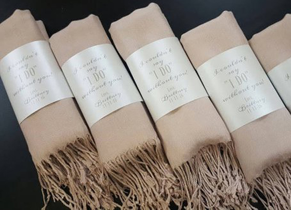 Winter Wedding Favors - Beige Scarves